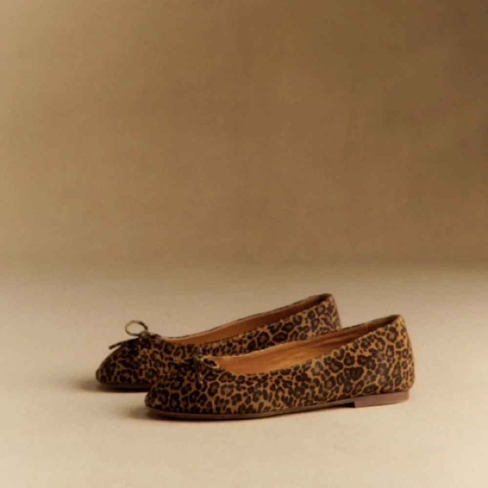 Sézane Agathe Low Ballerinas in Leopard FR 36 / US 5